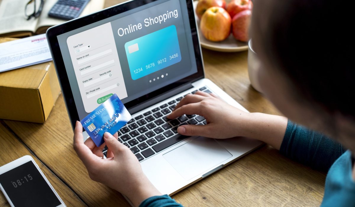 People purchsing goods e-commerce online shopping